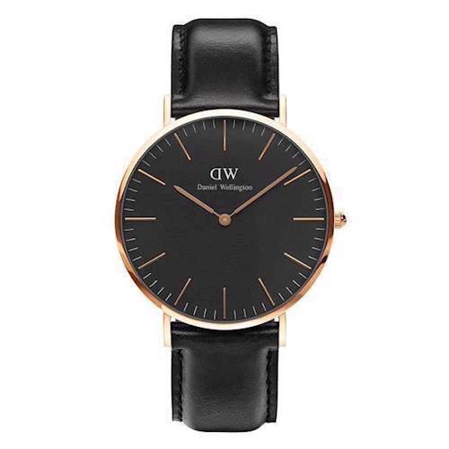 Image of Classic Black Sheffield rosa forgyldt quartz Herre ur fra Daniel Wellington, DW00100127